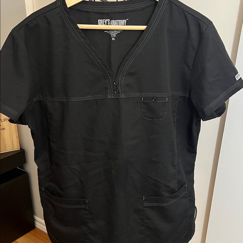 Grey's Anatomy Men's Black Scrub Shirt